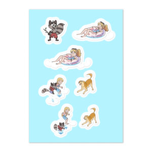 Water Fun Riverside Camping Sticker sheet
