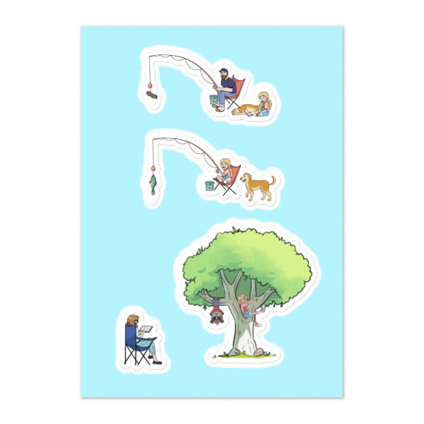 Fishing - Hanging Riverside Camping Sticker sheet