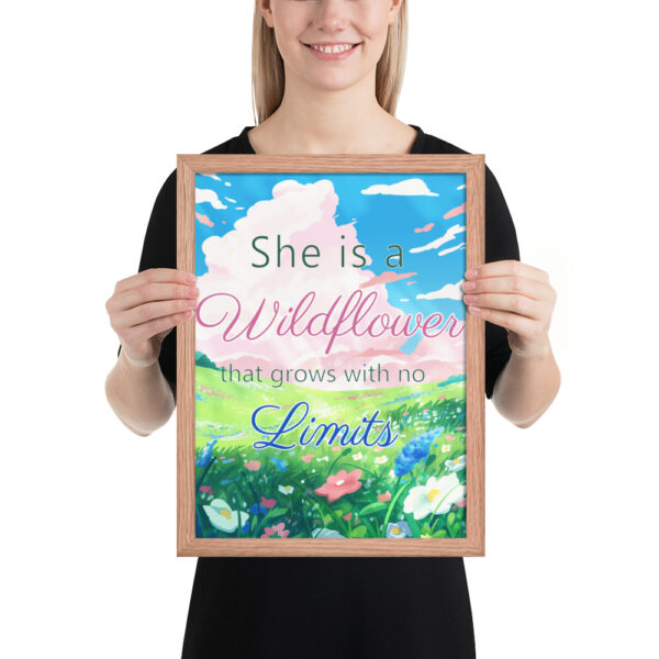 Framed Poster – “She is a wildflower that grows with no limits” - Image 4